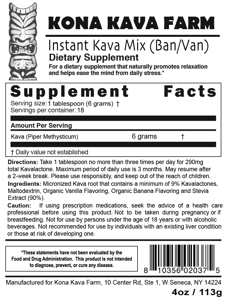 KKF Instant Kava Mix BanVan 4oz
