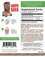 Back label design for 8oz Kava package